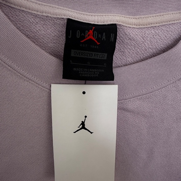 Women's Jordan Flight Fleece Crewneck Oversized Large NWT Purple - Picture 6 of 10